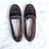 Lands End Animal Print Textured Loafers- Size 10