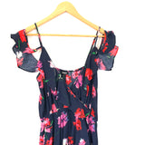 Express Navy and Red Faux Wrap Dress with High Low Hem- Size M (See notes)