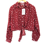 Lush Polka Dot Tie Front Burton Up Top NWT- Size S