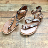 Franco Sarto Animal Print Velcro Ankle  Wrap Sandals- Size 9 (Like New!)