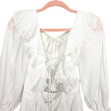 Indikah White Front Cutout Back Tie Romper NWT- Size S