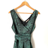 Darling Green Rose Print Belted Dress- Size S (OUT OF STOCK ONLINE)