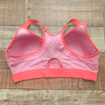 Under Armour Pink Fitted Heatgear Racer Back Sports Bra- Size L