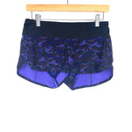 Lululemon Purple Camo Speed Shorts- Size 4