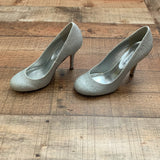 City Classified Silver Glitter Pumps- Size 7