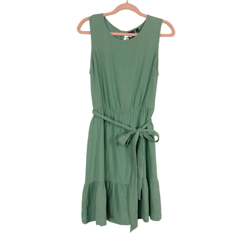 Gap Sage Sleeveless Tie Belt Dress- Size M