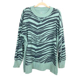 Aerie Green and Grey Animal Print Side Slit Sweatshirt- Size L