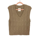 Abercrombie & Fitch Mocha Cable Knit Sweater Vest NWT- Size S