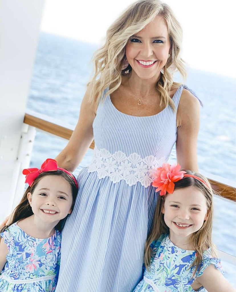 Lilly Pulitzer Blue White Striped Tie Strap Dress- Size 0 – The Saved Collection