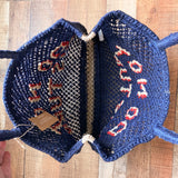 The Jacksons Indigo Jute Do Not Disturb Bag NWT