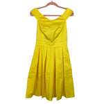 Pre-owned Ted Baker Yellow Off The Shoulder Dress- Size 1