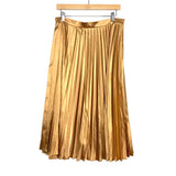 Allegra-K Gold Pleated Midi Skirt NWT- Size L