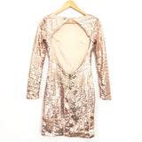 O. Vianca Long Sleeve Low Back Sequin Dress- Size S