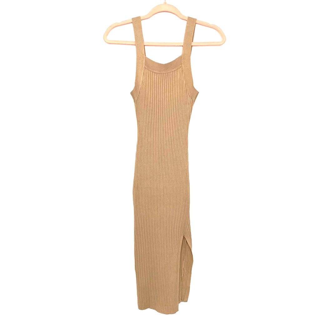 Abercrombie & Fitch Tan Ribbed Tank Top Front Slit Midi Form Fitting D The Saved Collection Abercrombie & Fitch Tan Ribbed Tank Top Front Slit Midi Form Fitting D The Saved Collection