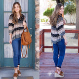 MNG Printed V-Neck Blouse- Size 6