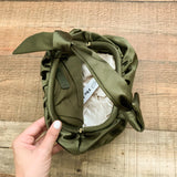 The Drop @lucyswhims Olive Satin Knotted Handle Bag NWT