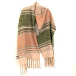 Look by M Pink & Green Plaid Scarf