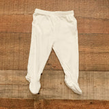 Angel Dear White Back Pocket Footie Pants- Size 0-3M