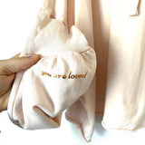 Meaningful Mantras Pink “You Are Loved” Cropped Hoodie- Size L