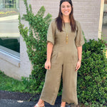 Uncle Frank Olive Wide Leg Jumpsuit NWT- Size XL