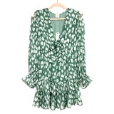 By Together Green Animal Print Front Tie Dress NWT- Size S