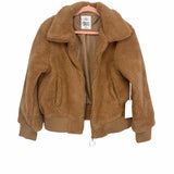 Forever Flower Camel Zip Up Sherpa Jacket NWT- Size XL