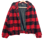Flawless Buffalo Plaid Sherpa Zip Up Jacket- Size L