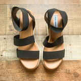 Steve Madden Black Bandi Platform Wedge Sandal- Size 7 (GREAT CONDITION)