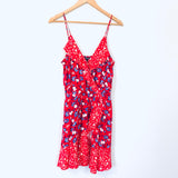 Express Red Floral Faux Wrap Dress- Size M