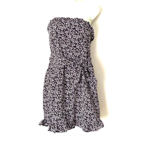 Cotton Candy LA Purple Floral Strapless Dress- Size L