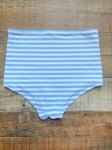 J Crew Blue and White Striped High Waisted Bikini Bottoms- Size XS (BOTTOMS ONLY)