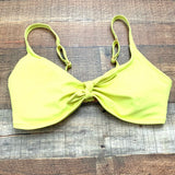 Swim Systems Yellow Ribbed Top With Adjustable & Converter Straps Hook Closure- Size DD (We have matching bottom)