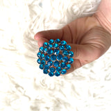 No Brand Blue Jewel Statement Stretchy Band Ring- Size 8