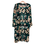 Pink Blush Hunter Green/Floral Kimono- Size S