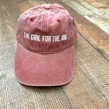 Authentic Pigment Maroon Garment Washed The Girl For The Job Baseball Cap