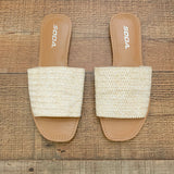 Soda Flat Straw Sandals- Size 7