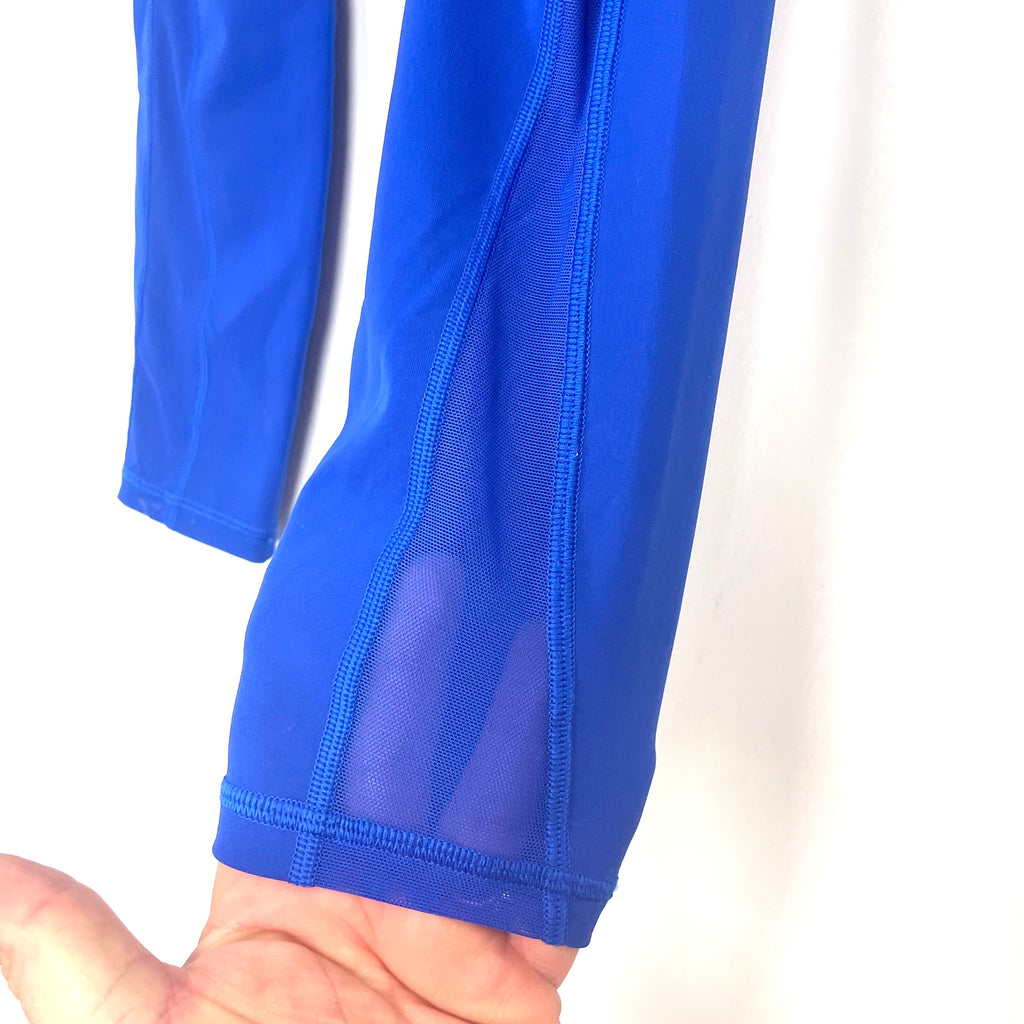 Lululemon Royal Blue with Mesh Sides Cropped Leggings- Size 4
