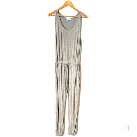 Pink Lily Grey Drawstring Waist Jumpsuit- Size M