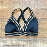 La Blanca Black Metallic Silver and Gold Padded Bikini Top- Size 4 (we have matching bottoms)