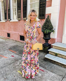 Buddy Love Floral Print Smocked Bodice Maxi Dress NWT- Size XS
