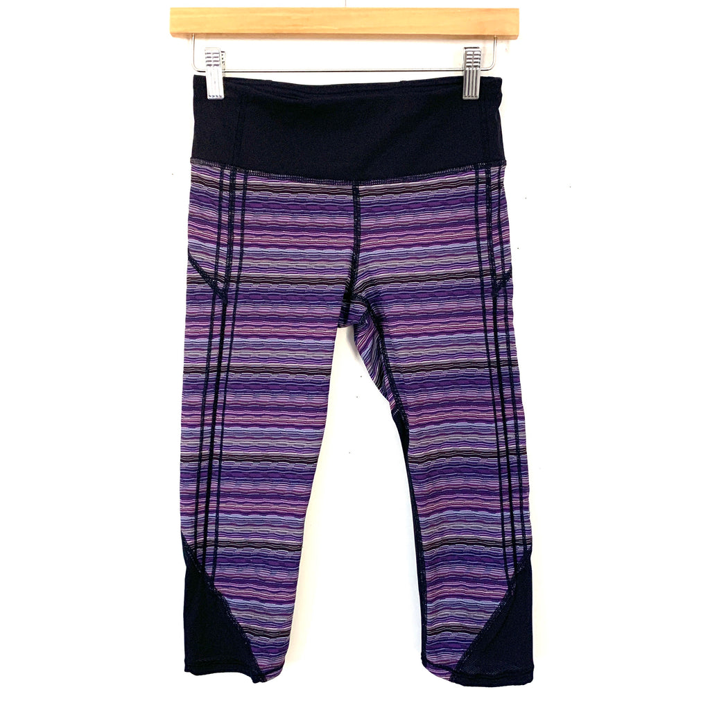 Lululemon Purple/Pink Striped Crop Legging with Exposed Side Seams- Si –  The Saved Collection