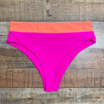 Hazel & Olive Hot Pink/Neon Orange Padded Bandeau Top and Matching Bottom Bikini Set- Size M (sold as set, sold out online)