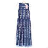 BHLDN by Anthropologie Grey Floral Embroidered Dress NWT- Size 16