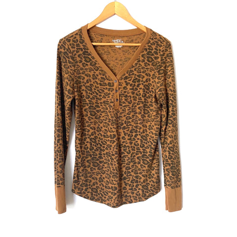 Time and Tru Animal Print Knit Long Sleeve Top- Size M