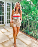BCBGeneration Khaki Drawstring Waist Shorts- Size S