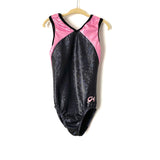 GK Elite Pink and Black Sparkly Girl's Gymnastic Leotard- Size ~10