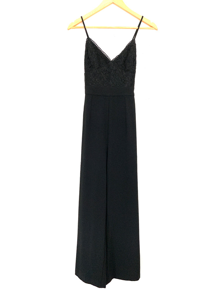 WAYF Black Lace Bodice Crop Jumpsuit NWT- Size XS The Saved Collection WAYF Black Lace Bodice Crop Jumpsuit NWT- Size XS The Saved Collection