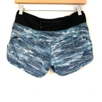 Lululemon Speed Shorts In Marbled Blue & White- Size 4