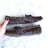 Lands End Animal Print Textured Loafers- Size 10