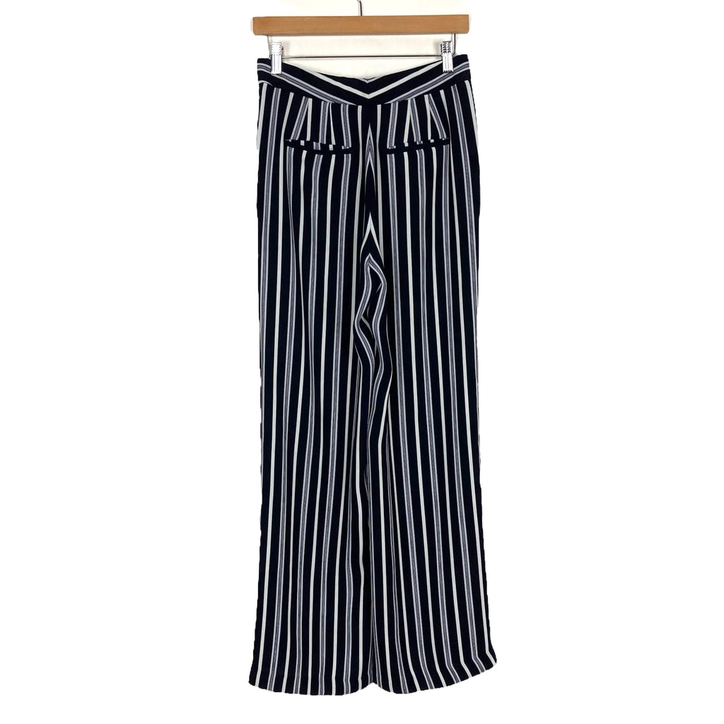 Ann Taylor Black/White/Gray Striped Wide Leg Dress Pants- Size 2 The Saved Collection Ann Taylor Black/White/Gray Striped Wide Leg Dress Pants- Size 2 The Saved Collection